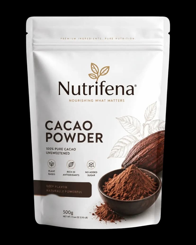 Nutrifena cacao powder packaging