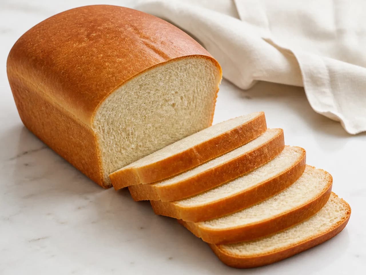 Finished sliced gluten-free sandwich bread made from a tapioca starch dry base